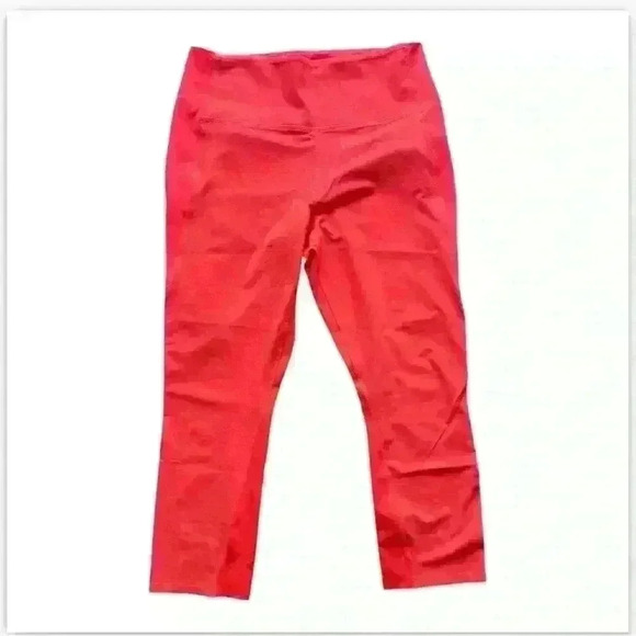 Athleta All In crop leggings, coral, small, S, 4/6, Workout, Stash pocket, mesh - Picture 6 of 7